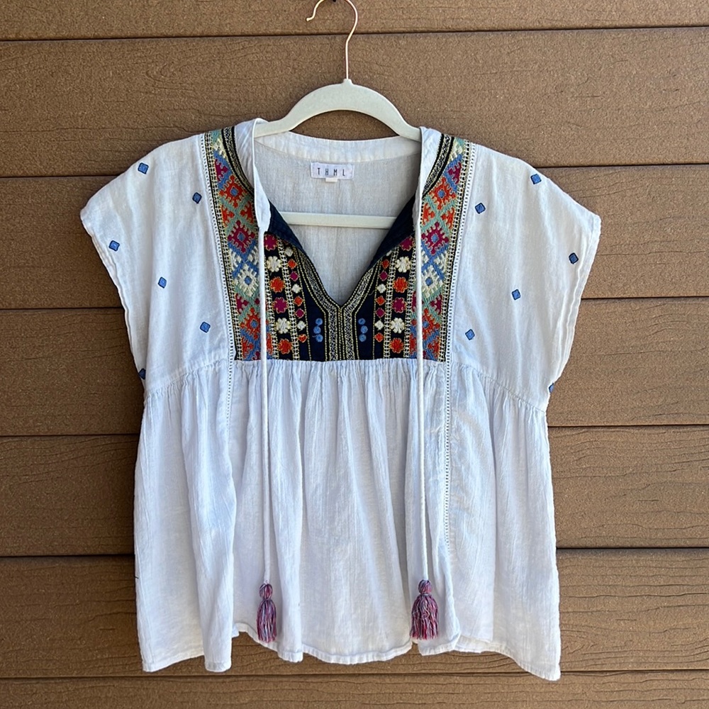 Boho Embroidered Blouse | S